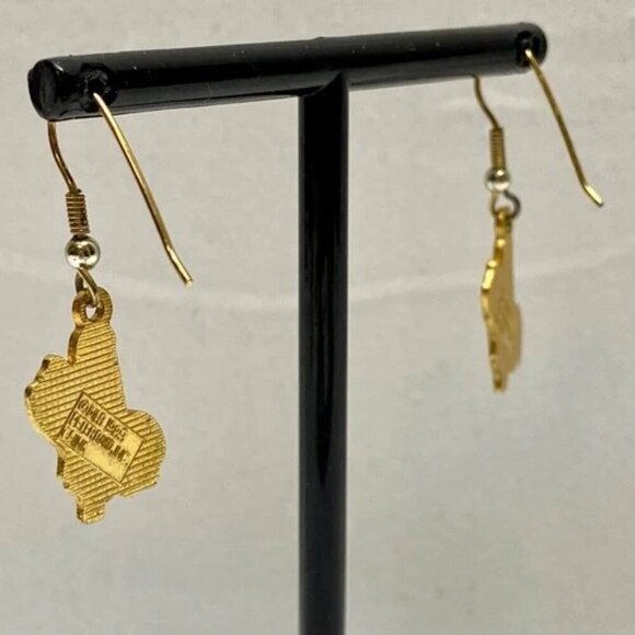 LA Dodgers Baseball Earrings Vintage Official MLB 1989 Gold Dangle Hook Pierced - Picture 6 of 15